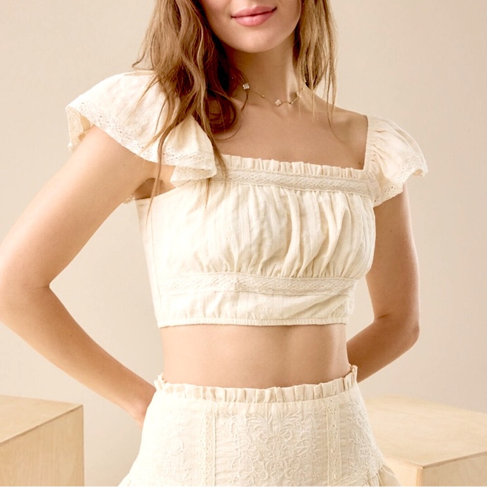 Altar’d State Ruffle Peasant Crop Top